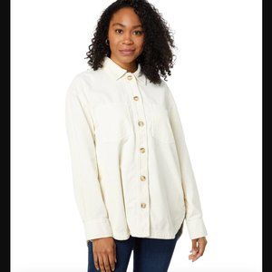 Madewell Kentwood Corduroy Shirt Shacket Cream Medium